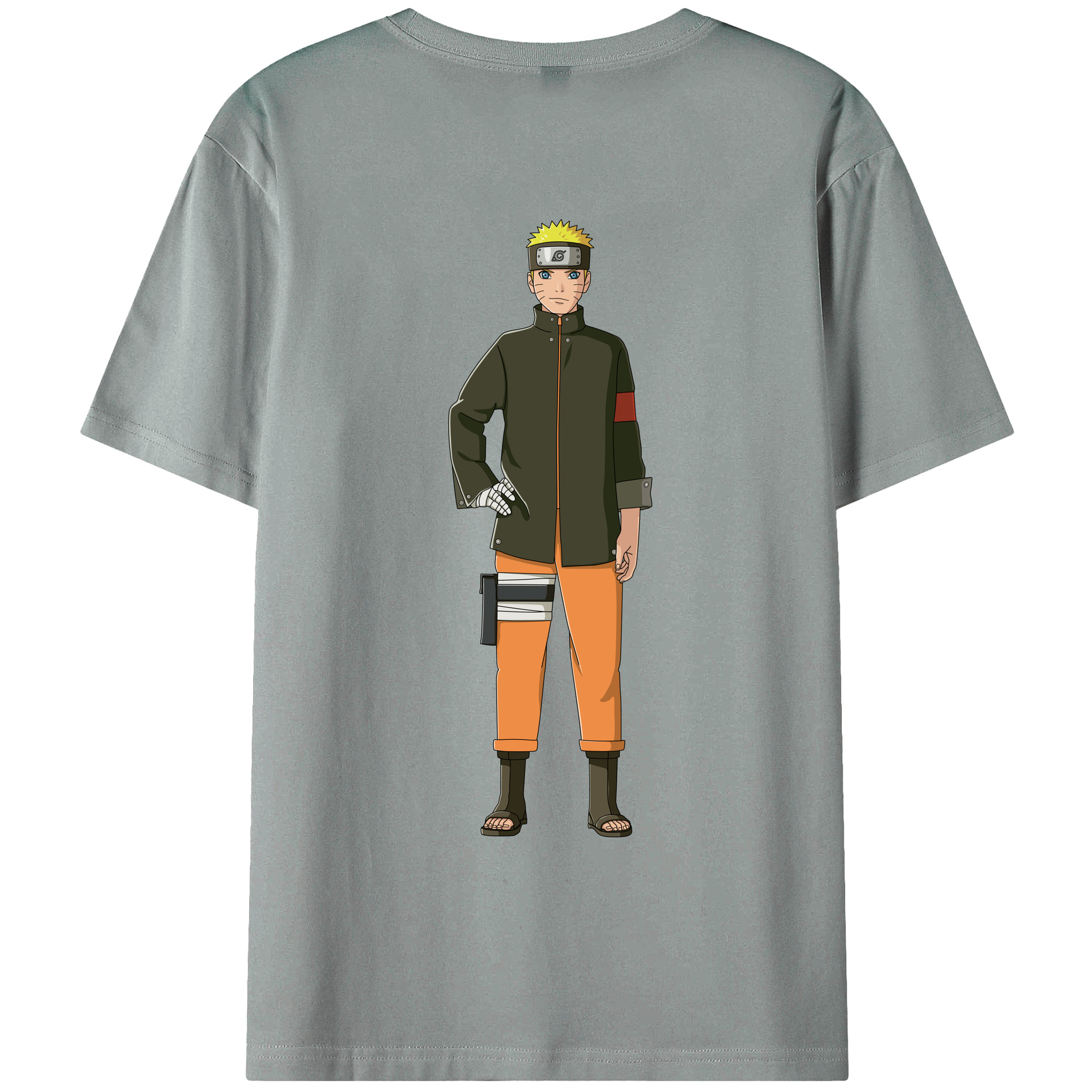 （画像用） NARUTO -ナルト- うずまき ナルト Uzumaki Naruto 綿100％ メンズ半袖Tシャツ（バックプリント） 通気性